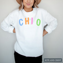 Load image into Gallery viewer, Sweatshirt | Rainbow Letter Crewneck Sweatshirt | Sorority Gift Idea