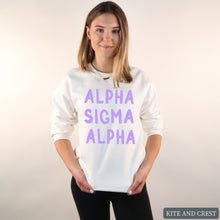 Load image into Gallery viewer, Sweatshirt - Purple Bubble Letters Crewneck Sweatshirt