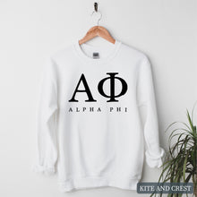 Load image into Gallery viewer, Block Letter Sorority Crewneck Sweatshirt
