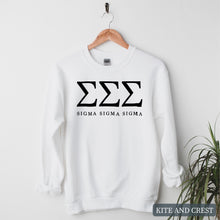 Load image into Gallery viewer, Block Letter Sorority Crewneck Sweatshirt