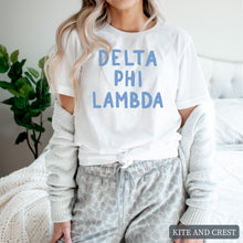 Load image into Gallery viewer, Blue Bubble Letters T-shirt