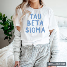 Load image into Gallery viewer, Blue Bubble Letters T-shirt