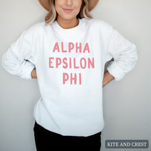 Load image into Gallery viewer, Sweatshirt |pinkBubble Letters Crewneck Sweatshirt | Sorority Gift Idea