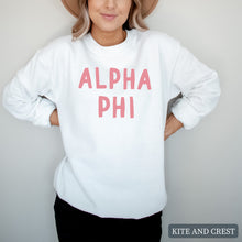 Load image into Gallery viewer, Sweatshirt |pinkBubble Letters Crewneck Sweatshirt | Sorority Gift Idea