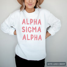 Load image into Gallery viewer, Sweatshirt |pinkBubble Letters Crewneck Sweatshirt | Sorority Gift Idea