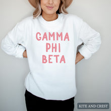 Load image into Gallery viewer, Sweatshirt |pinkBubble Letters Crewneck Sweatshirt | Sorority Gift Idea