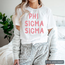 Load image into Gallery viewer, T-Shirt |pinkBubble Letters Shirt | Sorority Gift Idea