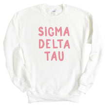 Load image into Gallery viewer, Sweatshirt |pinkBubble Letters Crewneck Sweatshirt | Sorority Gift Idea