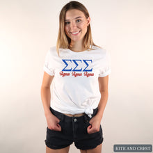 Load image into Gallery viewer, T-Shirt | Red and Blue Shirt | Sorority Gift Idea