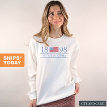 Load image into Gallery viewer, Sweatshirt - Flag and Year Crewneck Sweatshirt