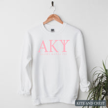 Load image into Gallery viewer, ClassicpinkLetters Sweatshirt - Fraternity Crewneck Sweatshirt
