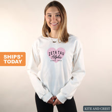 Load image into Gallery viewer, Sweatshirt |pinkHeart Crewneck Sweatshirt | Sorority Gift Idea