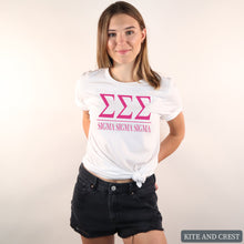 Load image into Gallery viewer, - Big Letters Sorority T-Shirt Shirt Tee
