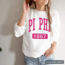 Load image into Gallery viewer, Sweatshirt | Large Established Crewneck Sweatshirt | Sorority Gift Idea