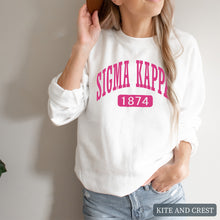 Load image into Gallery viewer, Sweatshirt | Large Established Crewneck Sweatshirt | Sorority Gift Idea