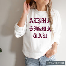 Load image into Gallery viewer, Sweatshirt | Old Type Written Crewneck Sweatshirt | Sorority Gift Idea