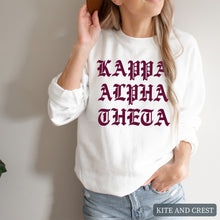 Load image into Gallery viewer, Sweatshirt | Old Type Written Crewneck Sweatshirt | Sorority Gift Idea