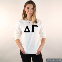 Load image into Gallery viewer, Sweatshirt | Basic Black Letters Crewneck Sweatshirt | Sorority Gift Idea