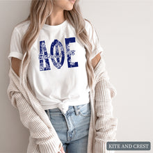 Load image into Gallery viewer, Blue Floral Sorority T-Shirt