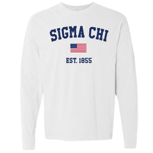 Load image into Gallery viewer, mLong Sleeve Comfort Colors T-Shirt - mUSA Flag Shirt