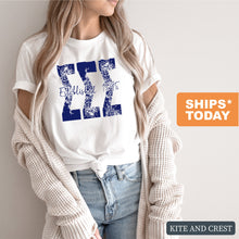 Load image into Gallery viewer, - Blue Floral Sorority T-Shirt Tee