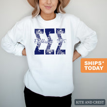 Load image into Gallery viewer, Blue Floral Sorority Crewneck Sweatshirt