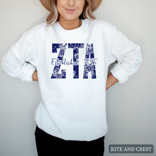 Load image into Gallery viewer, Blue Floral Sorority Crewneck Sweatshirt