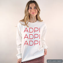 Load image into Gallery viewer, Sweatshirt | Red and Stacked Crewneck Sweatshirt | Sorority Gift Idea