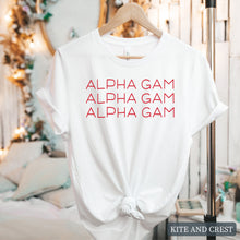Load image into Gallery viewer, T-Shirt | Red and Stacked Shirt | Sorority Gift Idea