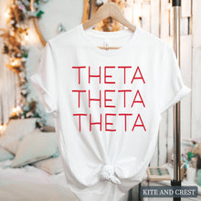 Load image into Gallery viewer, T-Shirt | Red and Stacked Shirt | Sorority Gift Idea