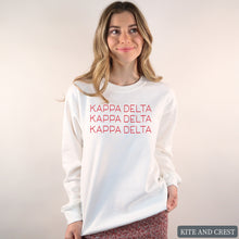 Load image into Gallery viewer, Sweatshirt | Red and Stacked Crewneck Sweatshirt | Sorority Gift Idea