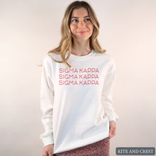 Load image into Gallery viewer, Sweatshirt | Red and Stacked Crewneck Sweatshirt | Sorority Gift Idea