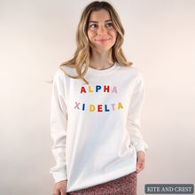 Load image into Gallery viewer, Sweatshirt | Circular Colorful Crewneck Sweatshirt | Sorority Gift Idea