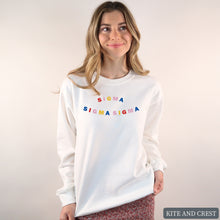 Load image into Gallery viewer, Sweatshirt | Circular Colorful Crewneck Sweatshirt | Sorority Gift Idea