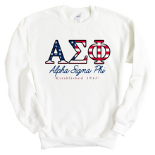 Load image into Gallery viewer, Sweatshirt - American Flag Letters Crewneck Sweatshirt