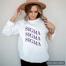 Load image into Gallery viewer, Sweatshirt | Large and Wavy Letters Crewneck Sweatshirt | Sorority Gift Idea