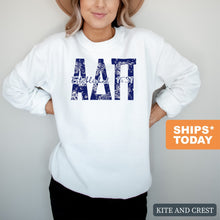 Load image into Gallery viewer, ADPI Alpha Delta Pi Blue Floral Sorority Crewneck Sweatshirt - Kite and Crest
