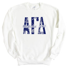 Load image into Gallery viewer, AGD Alpha Gamma Delta Blue Floral Sorority Crewneck Sweatshirt - Kite and Crest