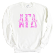 Load image into Gallery viewer, AGD Alpha Gamma Delta Pink Floral Sorority Crewneck Sweatshirt - Kite and Crest