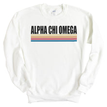 Load image into Gallery viewer, Alpha Chi Omega Sweatshirt | ACHIO Colorful Stripes Crewneck Sweatshirt | Alpha Chi Omega Sorority Gift Idea - Kite and Crest