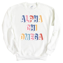 Load image into Gallery viewer, Alpha Chi Omega Sweatshirt | ACHIO Retro Crewneck Sweatshirt | Alpha Chi Omega Sorority Gift Idea - Kite and Crest
