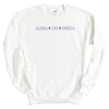 Load image into Gallery viewer, Alpha Chi Omega Sweatshirt - ACHIO Straight Star Crewneck Sweatshirt - Kite and Crest