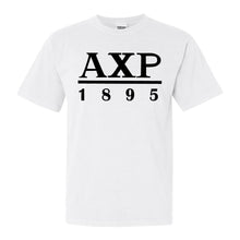 Load image into Gallery viewer, Alpha Chi Rho Black Letter Comfort Colors T-Shirt - Fraternity Tee - Kite and Crest