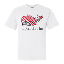Load image into Gallery viewer, Alpha Chi Rho Red Whale Comfort Colors T-Shirt - Fraternity Tee - Kite and Crest