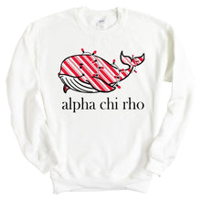 Load image into Gallery viewer, Alpha Chi Rho Red Whale Sweatshirt - Fraternity Crewneck Sweatshirt - Kite and Crest