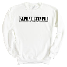 Load image into Gallery viewer, Alpha Delta Phi Fraternal Block Sweatshirt - Fraternity Crewneck Sweatshirt - Kite and Crest