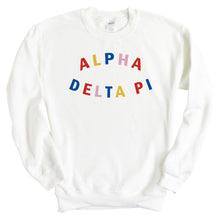 Load image into Gallery viewer, Alpha Delta Pi Sweatshirt | ADPI Circular Colorful Crewneck Sweatshirt | Alpha Delta Pi Sorority Gift Idea - Kite and Crest