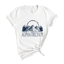 Load image into Gallery viewer, Alpha Delta Pi T-Shirt | ADPI Epic Mountains Shirt | Alpha Delta Pi Sorority Gift Idea - Kite and Crest