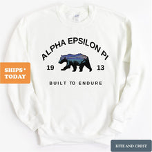 Load image into Gallery viewer, Alpha Epsilon Pi Sweatshirt - AEPI Fraternal Bear Crewneck Sweatshirt - Kite and Crest