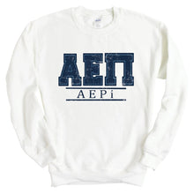 Load image into Gallery viewer, Alpha Epsilon Pi Sweatshirt - AEPI Washed Letters Crewneck Sweatshirt - Kite and Crest